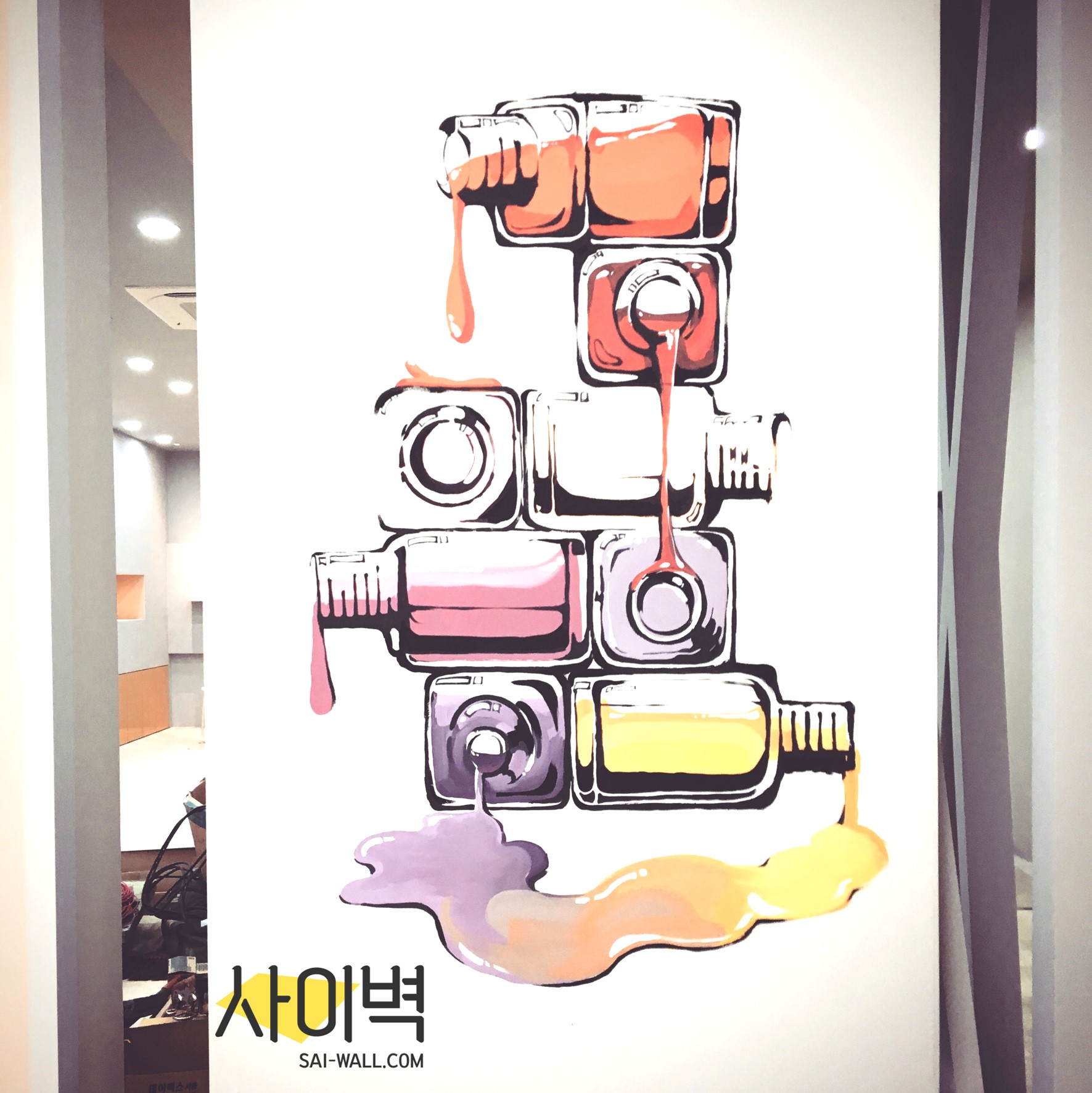 젤 네일 샵 인테리어 벽화 시공 사진 2